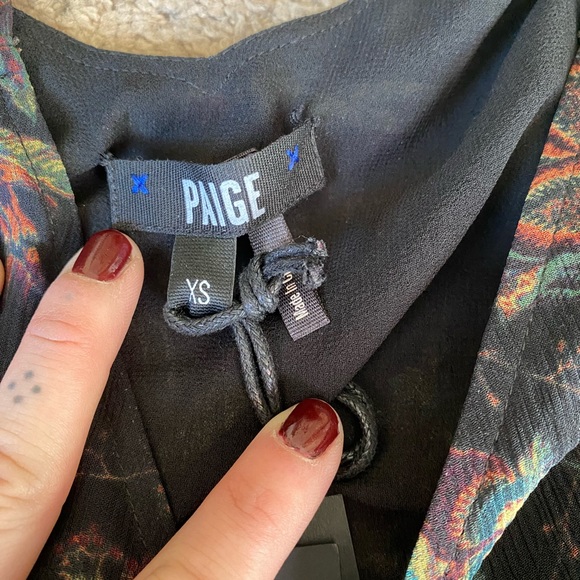 NWT PAIGE Serifina Floral Cold Shoulder Silk Midi Wrap Dress - Picture 8 of 11